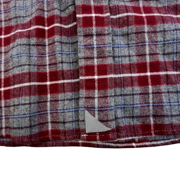 UNTUCKit Plaid Flannel Shirt Mens Size Small Gray Maroon Button Up Long Sleeve - Picture 5 of 11